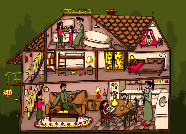 Illustration from the book Amelias resa